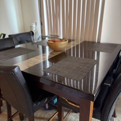 Counter Height Dining Table Set 54X54 – Table + 5 Chairs