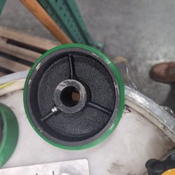 polyurethane on cast iron wheel