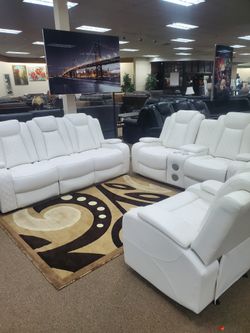 Beautiful White Recliner $1 Down