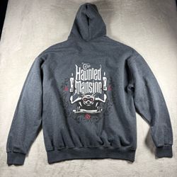 Disney Parks The Haunted Mansion Adult Size XL Gray Gargoyle Hoodie #1901