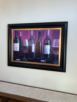Black framed picture: frame measures 33”x45” holds 24”x36” picture.
