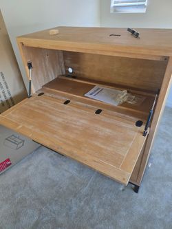 Secretary storage desk with power