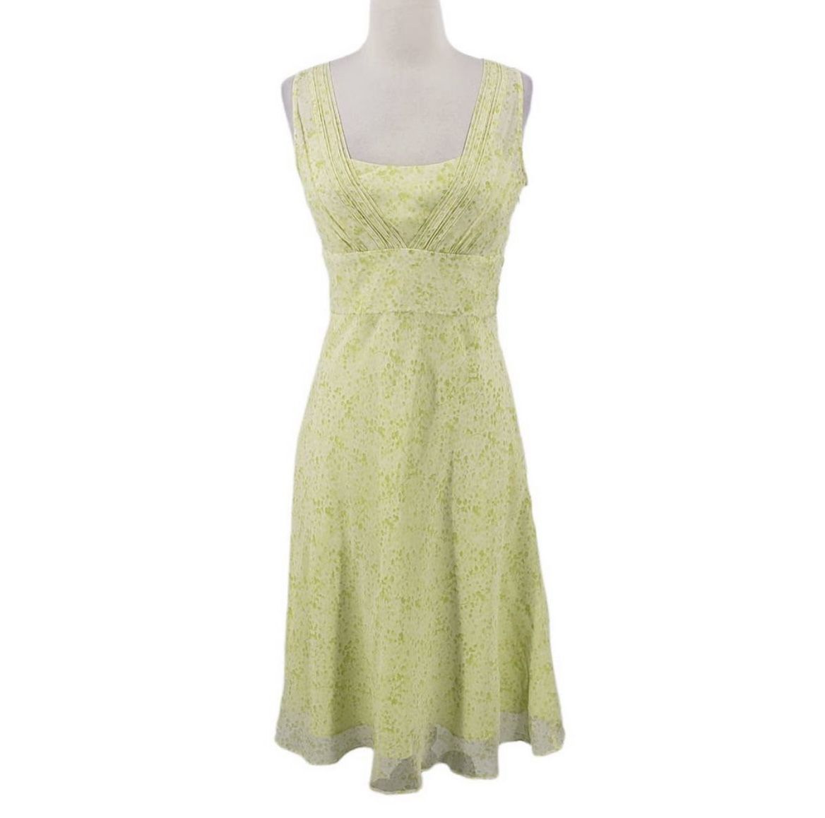 Ann Taylor Yellow & Green Floral Silk Dress - Size 10