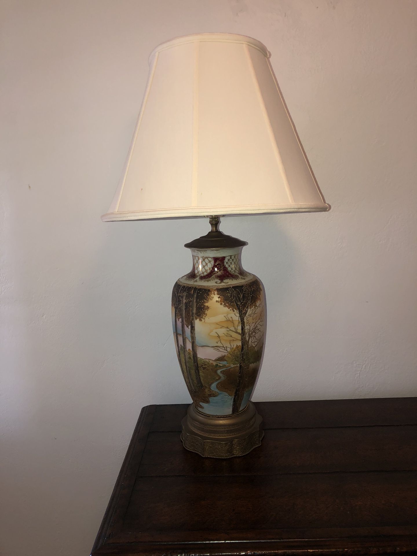 Antique painted lamp
