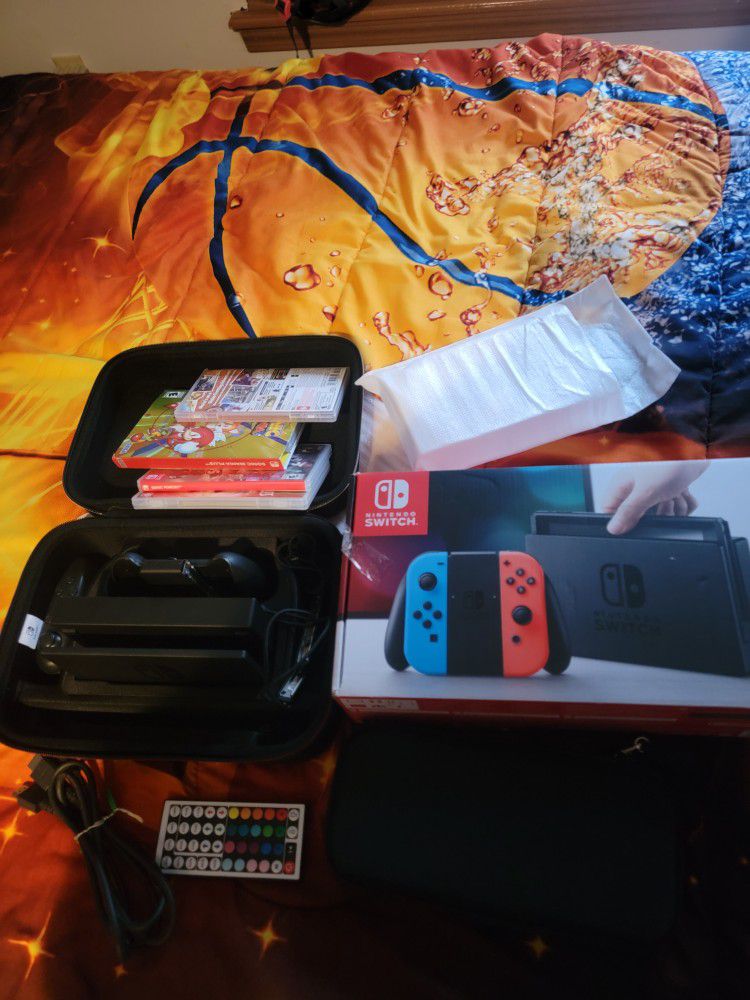Nintendo Switch With Games And Accessories 