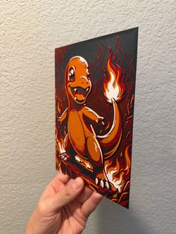 Charmander Fire 3D Pokémon Wall Art
