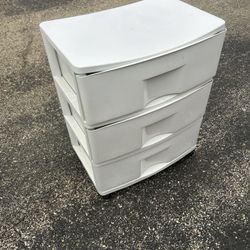 Large white plastic 3 drawer storage organization