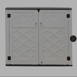 Modern 54 in. W x 35 in. D x 47 in. H Plastic (HDPE) Outdoor Storage Cabinet (shelves not included)