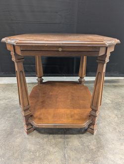 Octagonal DREXEL Two-Tier Wood Accent Table