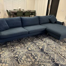 Modern blue Reversible Chaise Sofa 