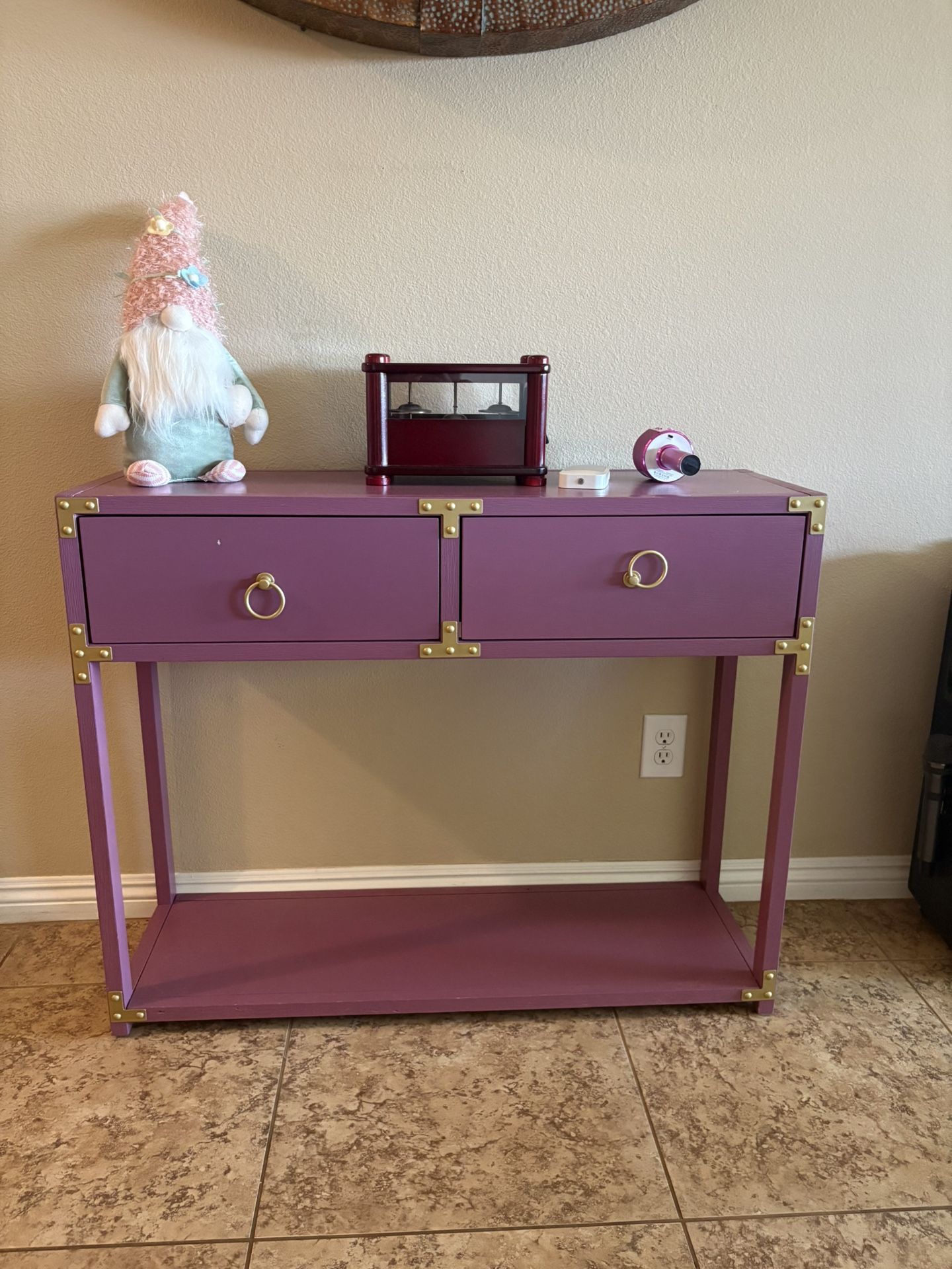 Purple Double Drawer Table 
