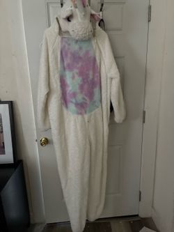 🦄 Unicorn Onesie Costume – Adult Plush Pajama Jumpsuit
