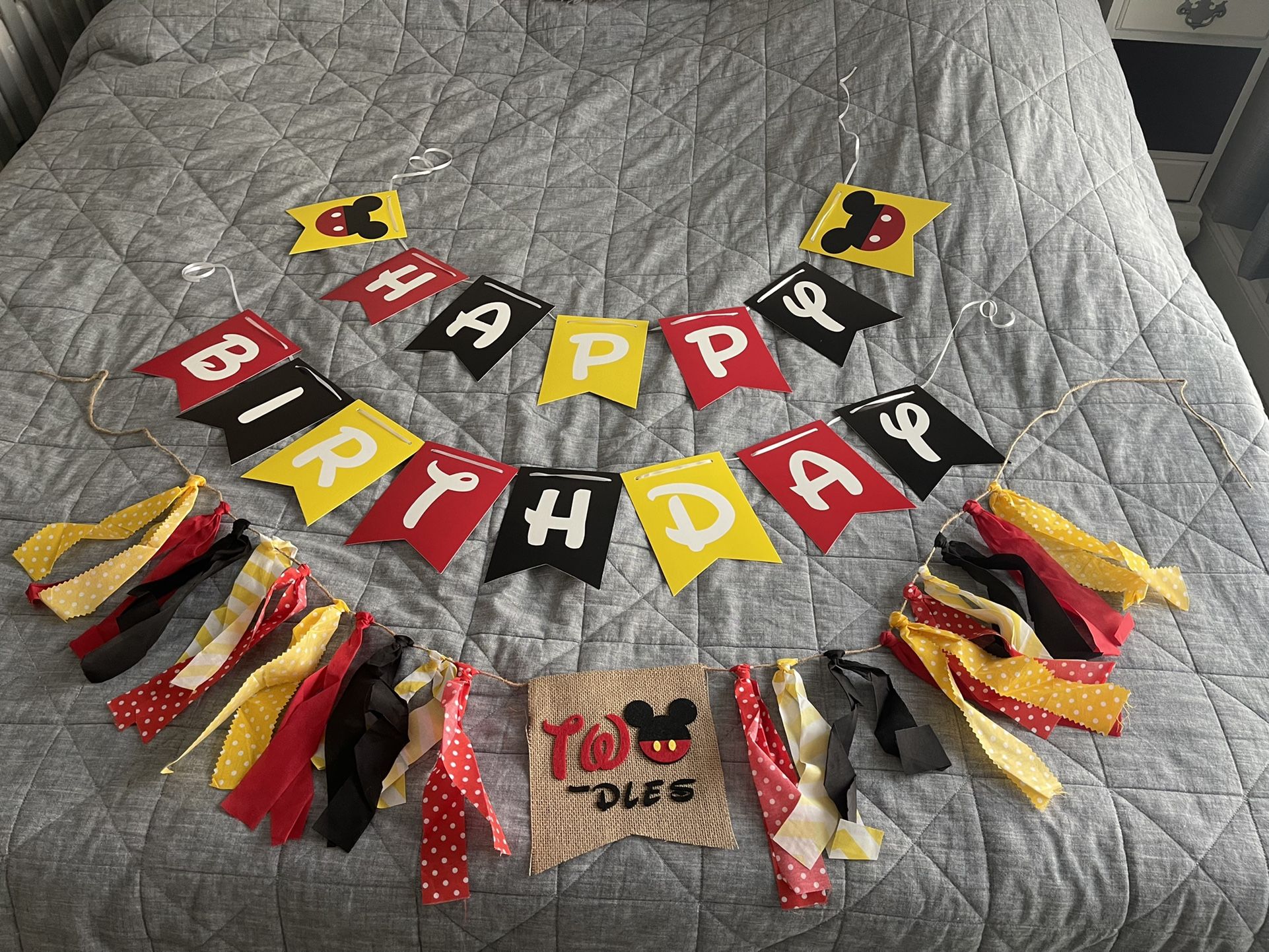 Mikey Mouse Theme Bday Party Decor/banner