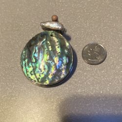.925 Silver Abalone Pendant 