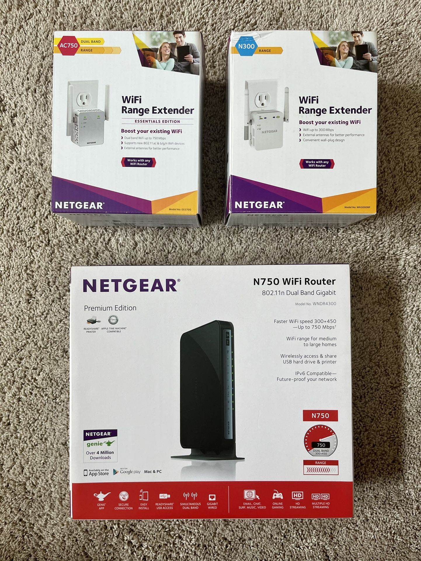 Netgear WiFi Router + 2 Extenders  