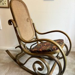 Gorgeous Vintage Bentwood and Cane Rocking Chair
