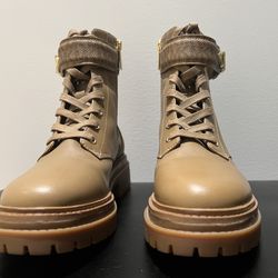 Michael Kors Parker Leather Combat Boot Size: 6