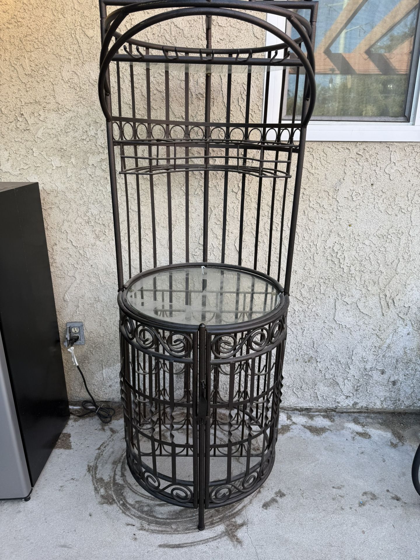 Antique Iron Wine & Liquor Rack 