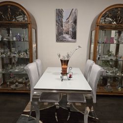 Table and 2 China cabinet 