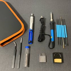 60W 110V Electric Soldering Iron Kit with Adjustable Temperature Welding Iron