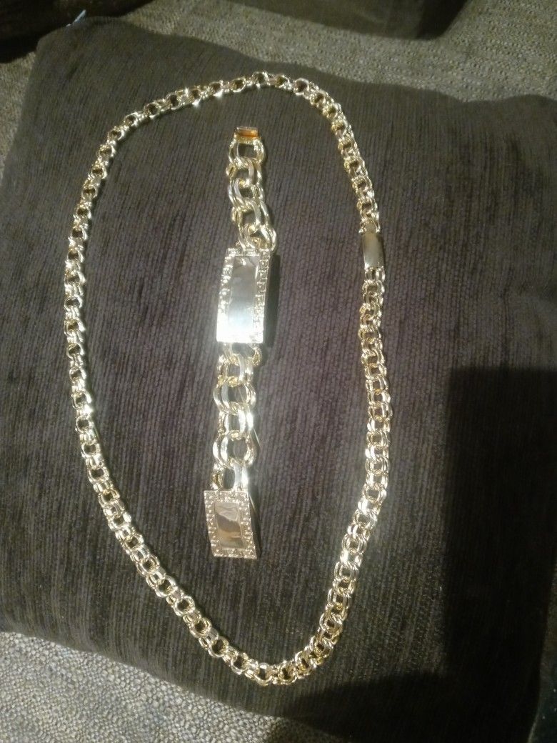 Neckkace With Bracelet oro Laminado