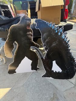Godzilla and Kong standing cutouts