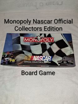 Monopoly Nascar Official Collectors Edition Board Game In Excellent New Condition (Is Complete Nothing Missing)