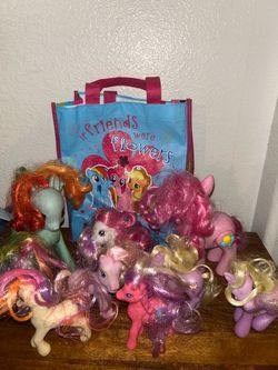 My Little Pony Figure Lot with Tote Bag
