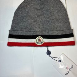 grey Moncler Beanie Red Stripes