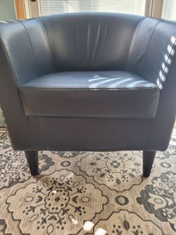 Faux leather barrel chair $20