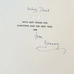 “granny” RARE 1978 Christmas card Queen Elizabeth Queen Mother To Her Grandson