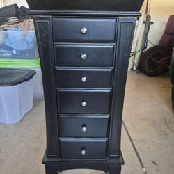 5 Drawer Standing Jewelry Box (Black)