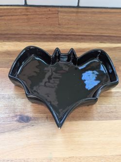 Halloween Black Bat Ceramic Serving Dish