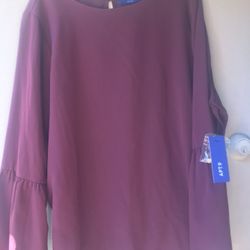 Burgundy blouse Size:XL For Women