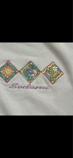 Vintage Desert Heat Sedona Embroidered Light Purple Crewneck Sweatshirt X-Large