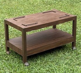 Vintage Mid Century Modern MCM Rolling Tiered Cart Record Player TV Stand Table