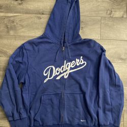 Los Angeles Dodgers Hoodie Nike Genuine Merchandise Full Zip Sweatshirt Large