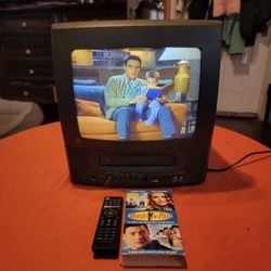 General Electric 13" CRT With Built In VCR VHS Player Combo With Remote