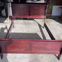 💝🔥🛏️ Queen  Solid Wood Sleigh Bed- Cherry Finish