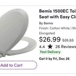 Bemis 1500EC Durable Wood Toilet Seat with Easy Clean