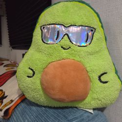 Super Cool Avocado Plush Toy with Holographic Sunglasses
