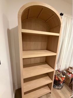 Arch oak bookshelf