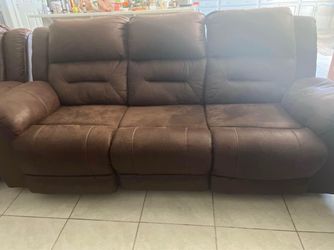 Brown Reclining Sofa / Couch – Good Condition
