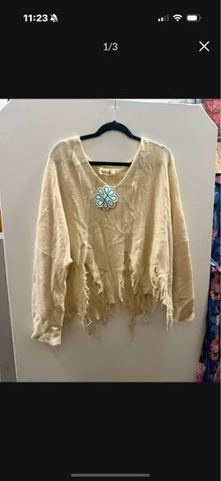 NWT distressed boutique sweater