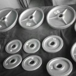 Lifting Weights And Weight Rack And Bench 