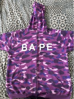 VINTAGE  BAPE Purple Camo Full Zip Spellout