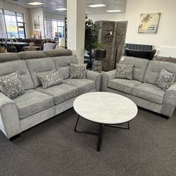 Sofa And Loveseat In Gray 