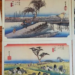 Hiroshige Ukiyo-e Woodblock Print - Fukuroi Station - Japanese Art Tokaido