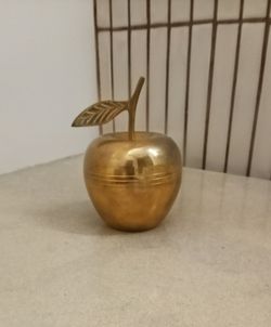 Vintage Brass Apple Paperweight