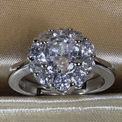High Quality Moissanite  Ring For Women Shiny Zircon One Carot Engagement Wedding Ring